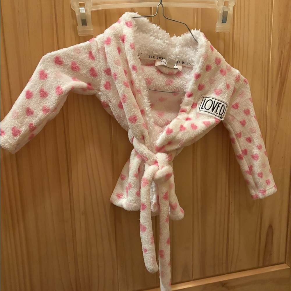 Rae Dunn Loved robe - Pink Heart Pattern size 12-18 months